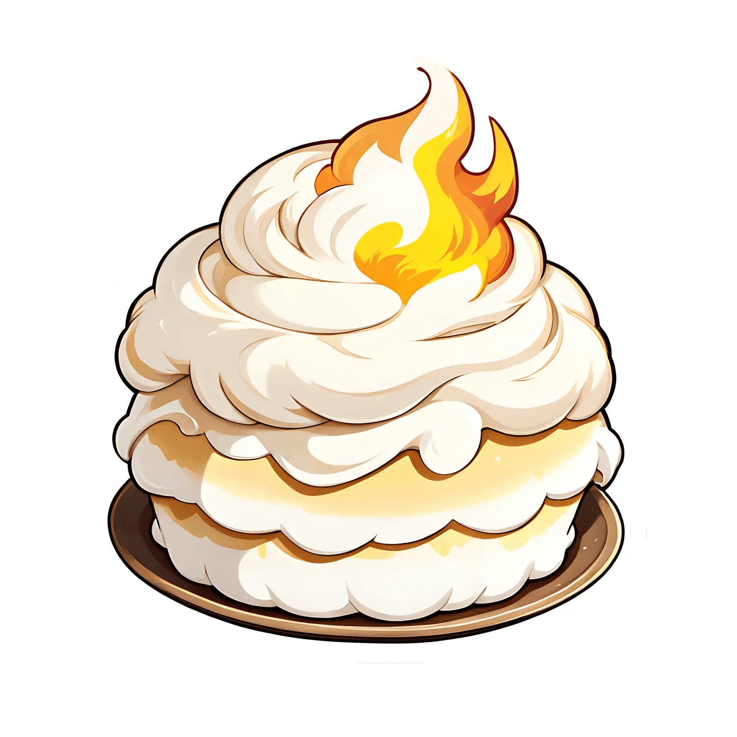 Flame Cake Sticker - Delicious UV DTF - Heat Press Transfer