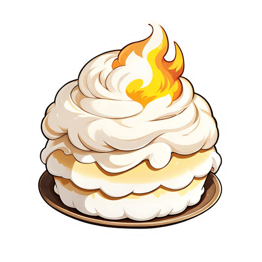 Flame Cake Sticker - Delicious UV DTF - Heat Press Transfer