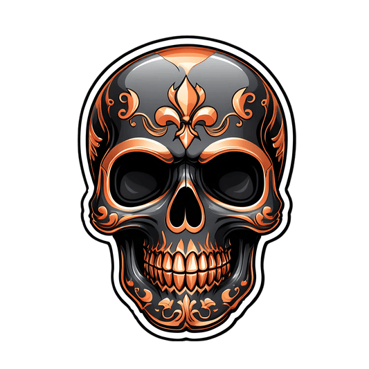 Flame Skull - Decorative Sticker - Heat Press Transfer