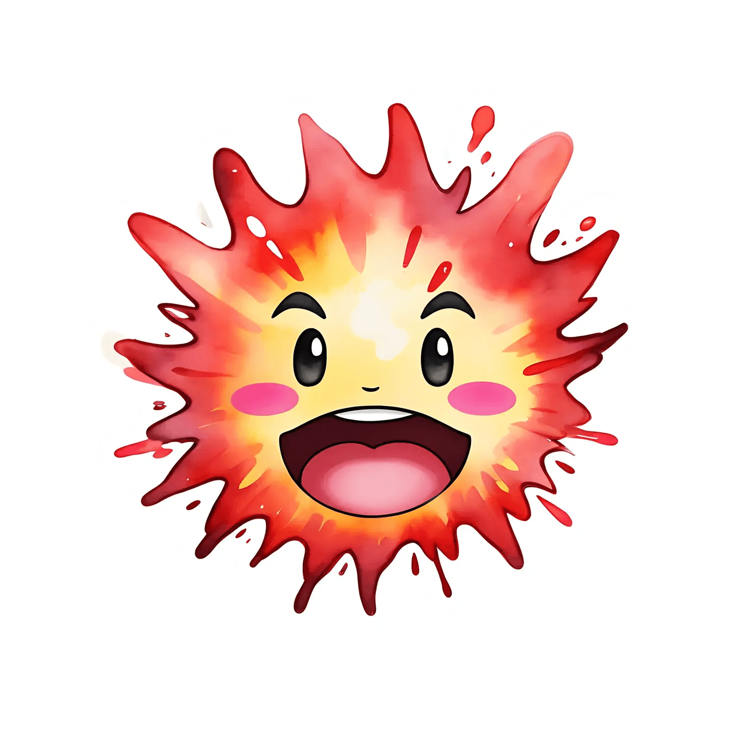 Flaming Smile - UV DTF Sticker - Heat Press Transfer