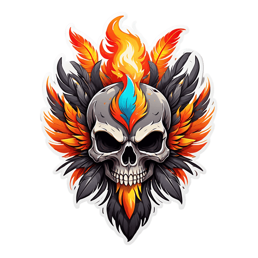 Flaming Skull - Sticker - Heat Press Transfer