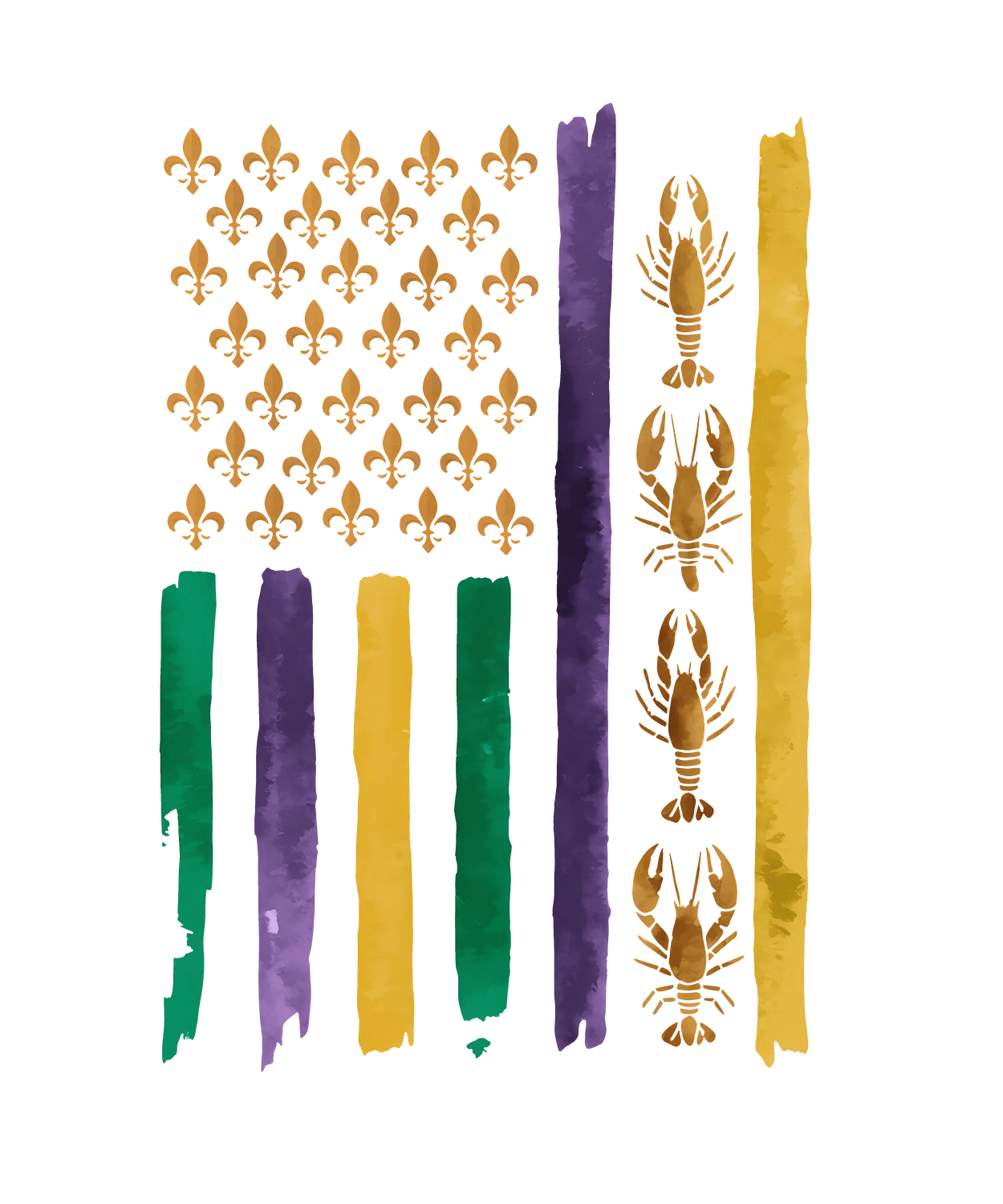 Fleur-de-Lis Stripe - DTF Ready to Press - Heat Press Transfer