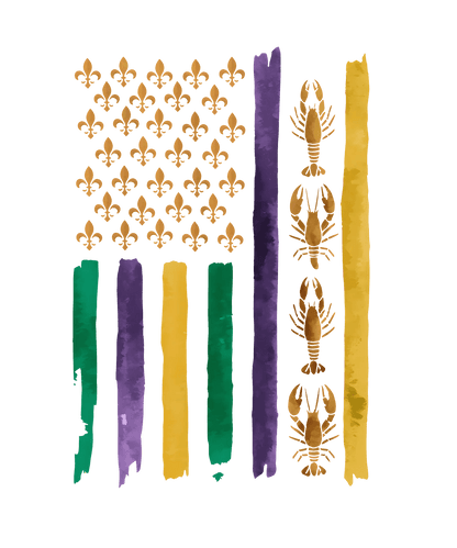 Fleur-de-Lis Stripe - DTF Ready to Press - Heat Press Transfer