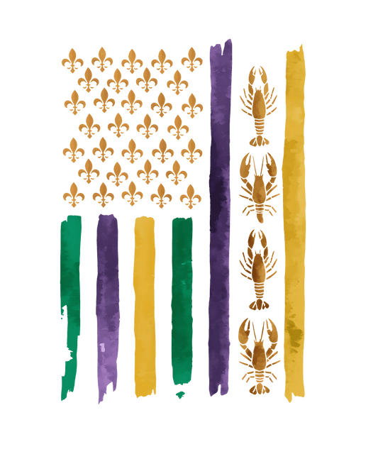 Fleur-de-Lis Stripe - DTF Ready to Press - Heat Press Transfer