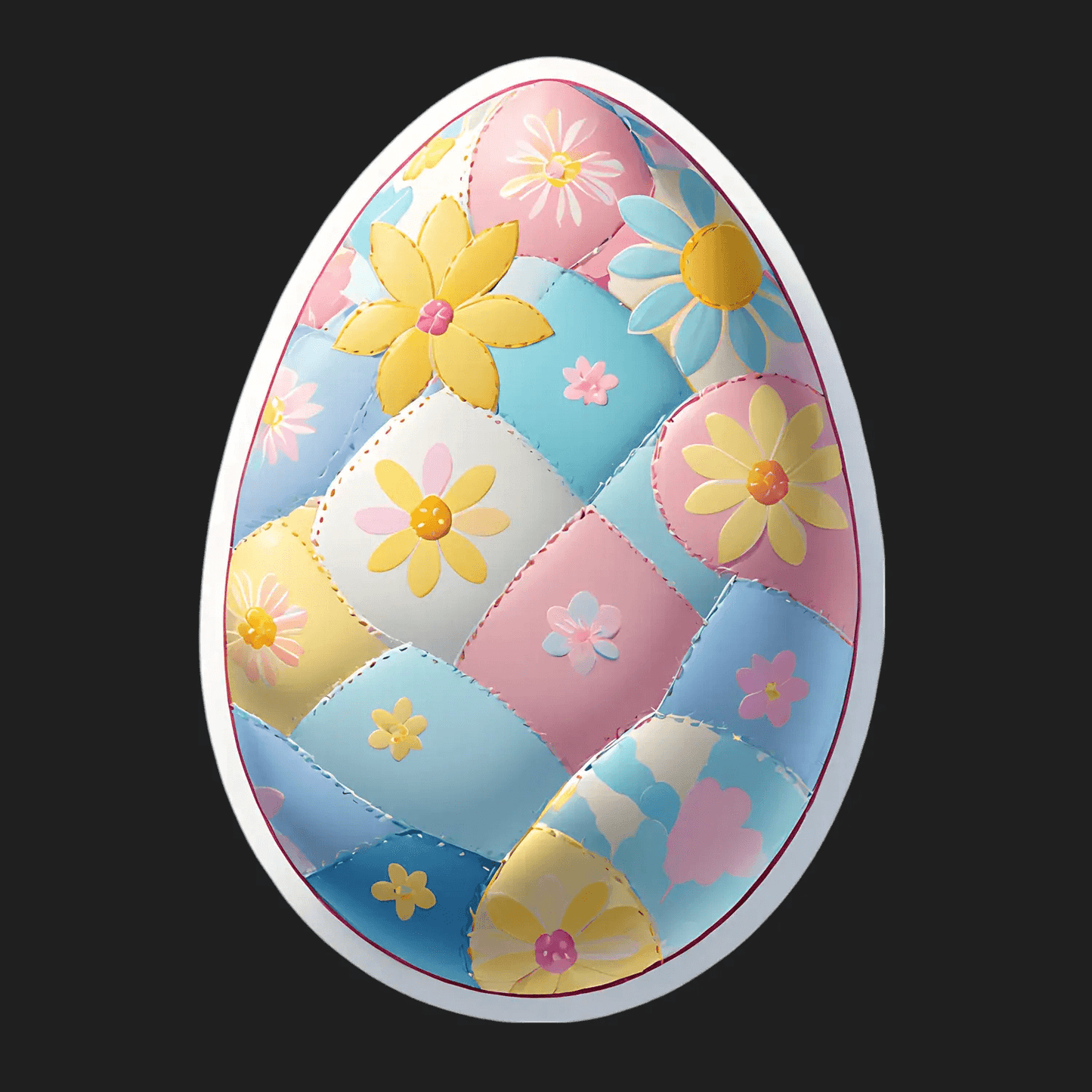 Floral Easter Egg - Sticker - Heat Press Transfer