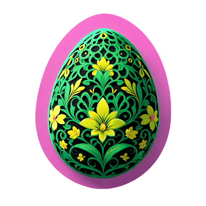 Floral Easter Egg - Sticker - Heat Press Transfer