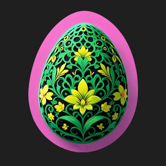 Floral Easter Egg - Sticker - Heat Press Transfer
