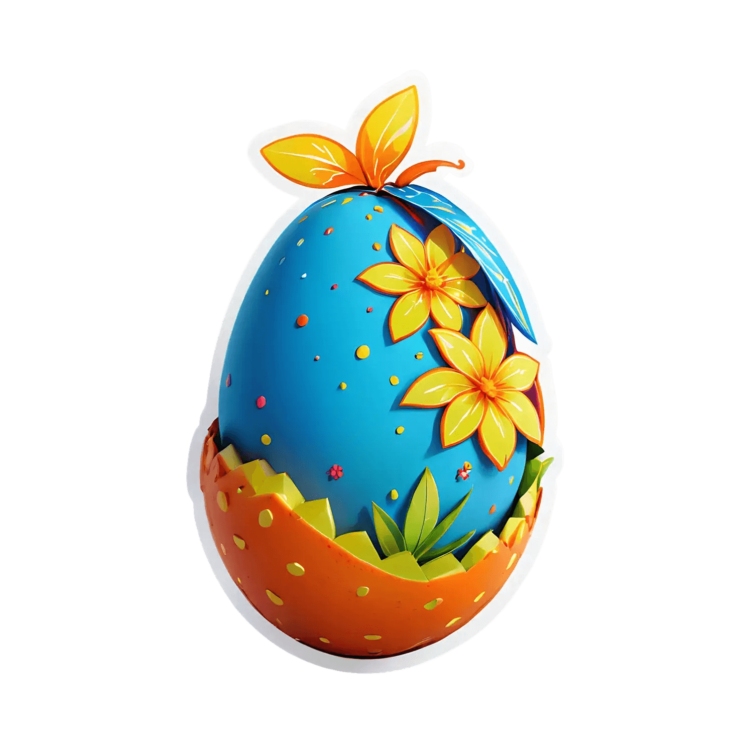 Floral Egg - Adhesive Sticker - Heat Press Transfer