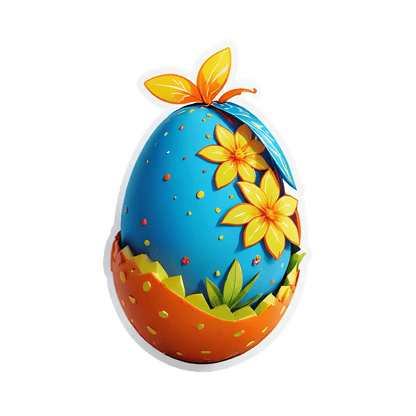 Floral Egg - Adhesive Sticker - Heat Press Transfer