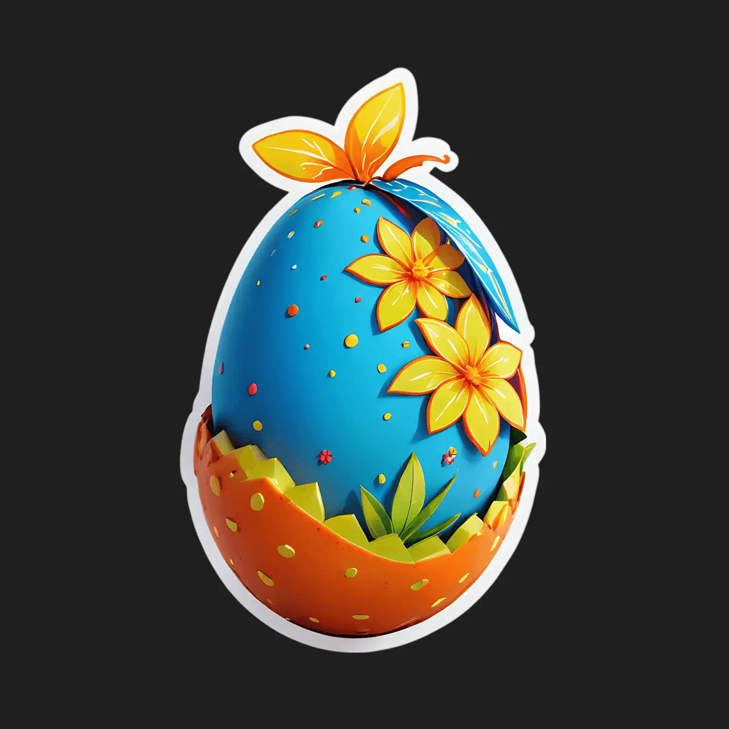 Floral Egg - Adhesive Sticker - Heat Press Transfer