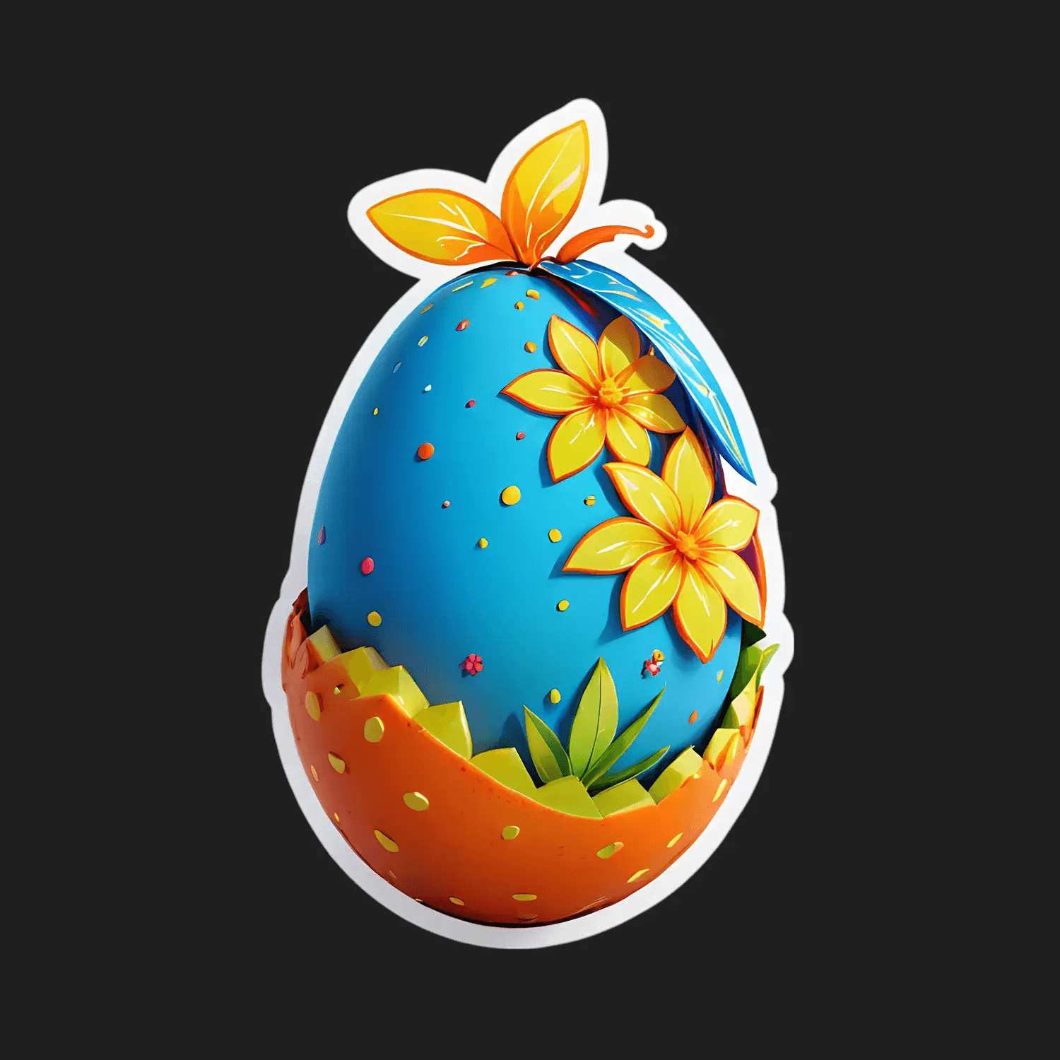 Floral Egg - Adhesive Sticker - Heat Press Transfer