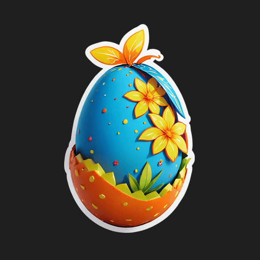 Floral Egg - Adhesive Sticker - Heat Press Transfer