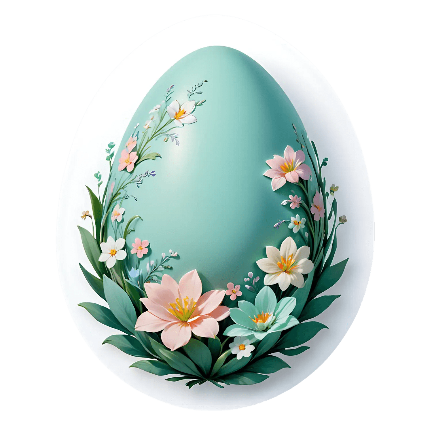 Floral Egg - Decorative Sticker - Heat Press Transfer