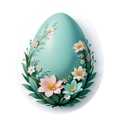 Floral Egg - Decorative Sticker - Heat Press Transfer