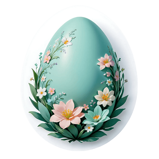 Floral Egg - Decorative Sticker - Heat Press Transfer