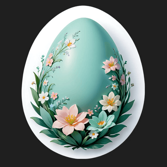 Floral Egg - Decorative Sticker - Heat Press Transfer