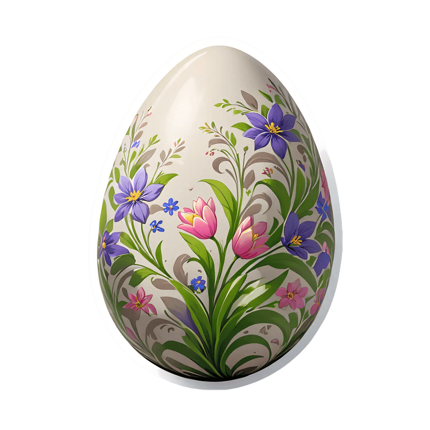 Floral Egg Sticker - Colorful UV DTF - Heat Press Transfer