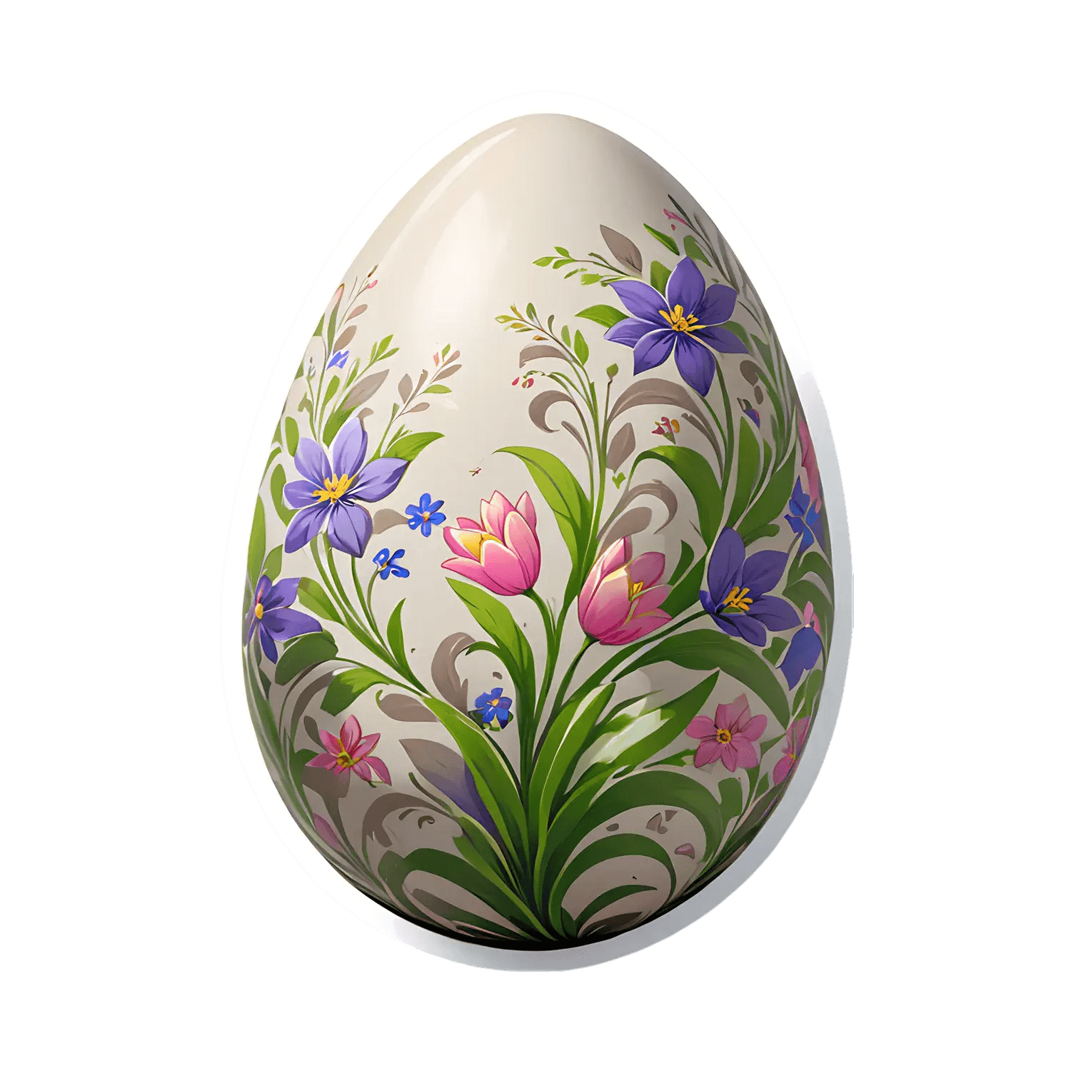 Floral Egg Sticker - Colorful UV DTF - Heat Press Transfer