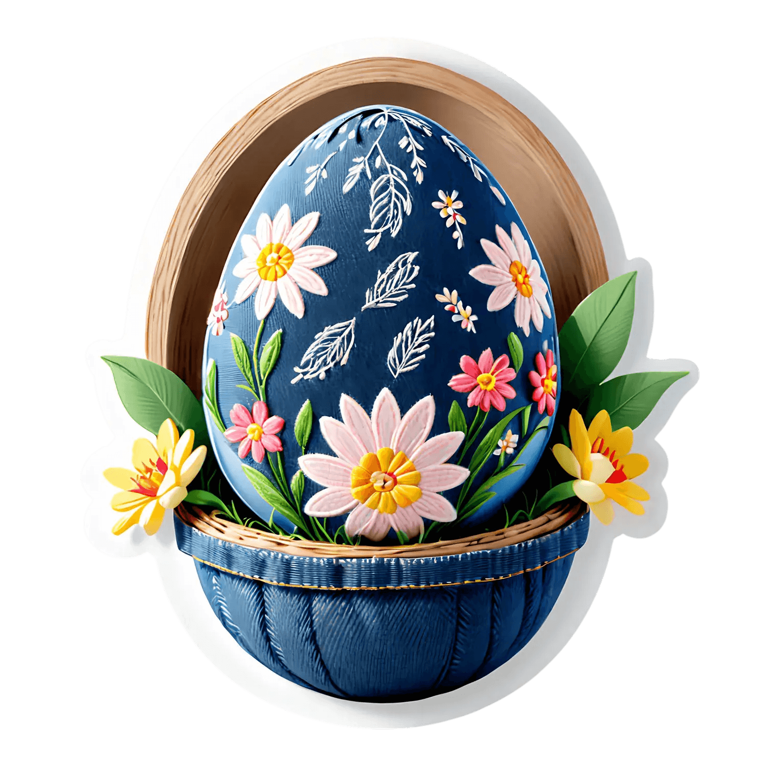 Floral Egg Sticker - Durable UV DTF Sticker - Heat Press Transfer