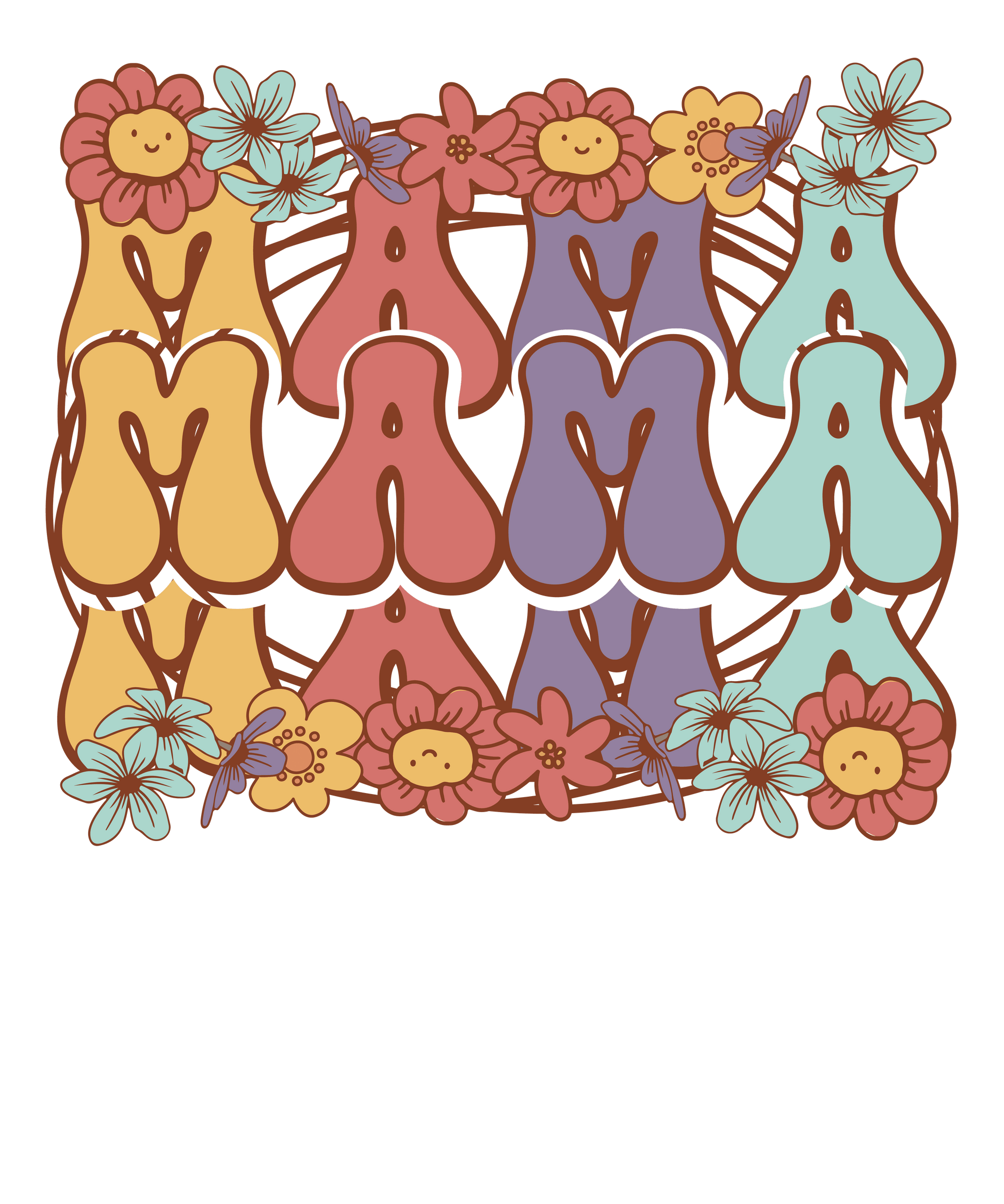 Floral Mama Design - DTF Ready To Press - Heat Press Transfer