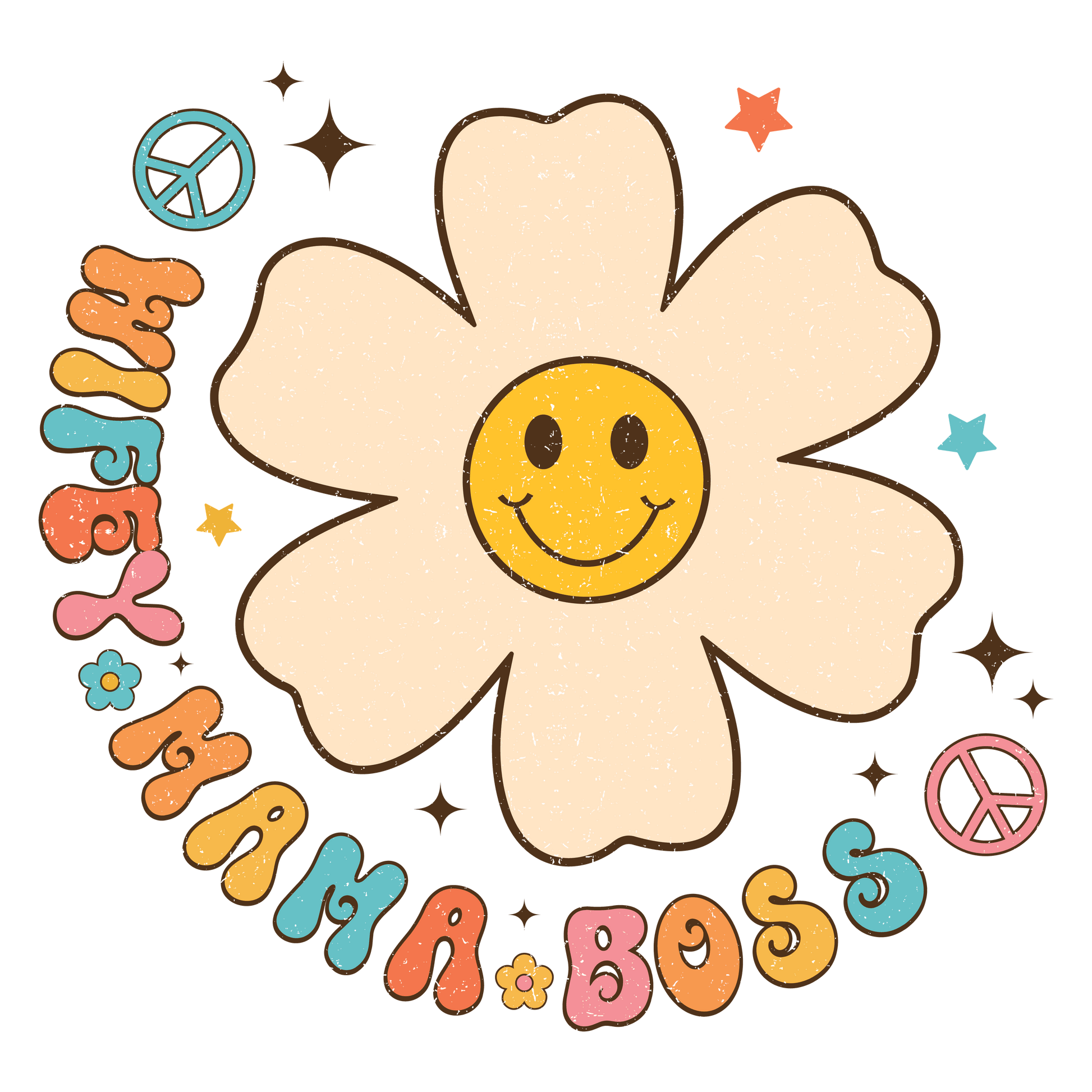 Floral Wifey Mama Boss Design - DTF Ready To Press - Heat Press Transfer