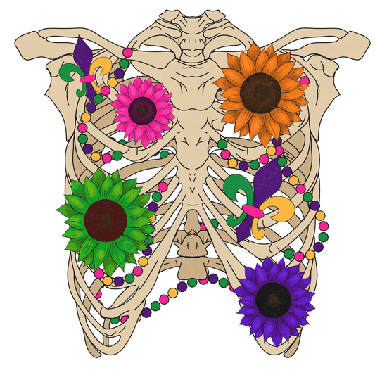 Floral Skeleton - DTF Ready to Press - Heat Press Transfer