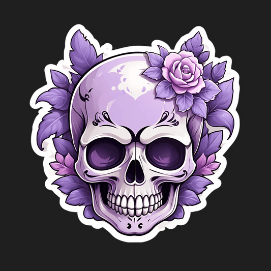 Floral Skull Sticker - UV DTF - Heat Press Transfer