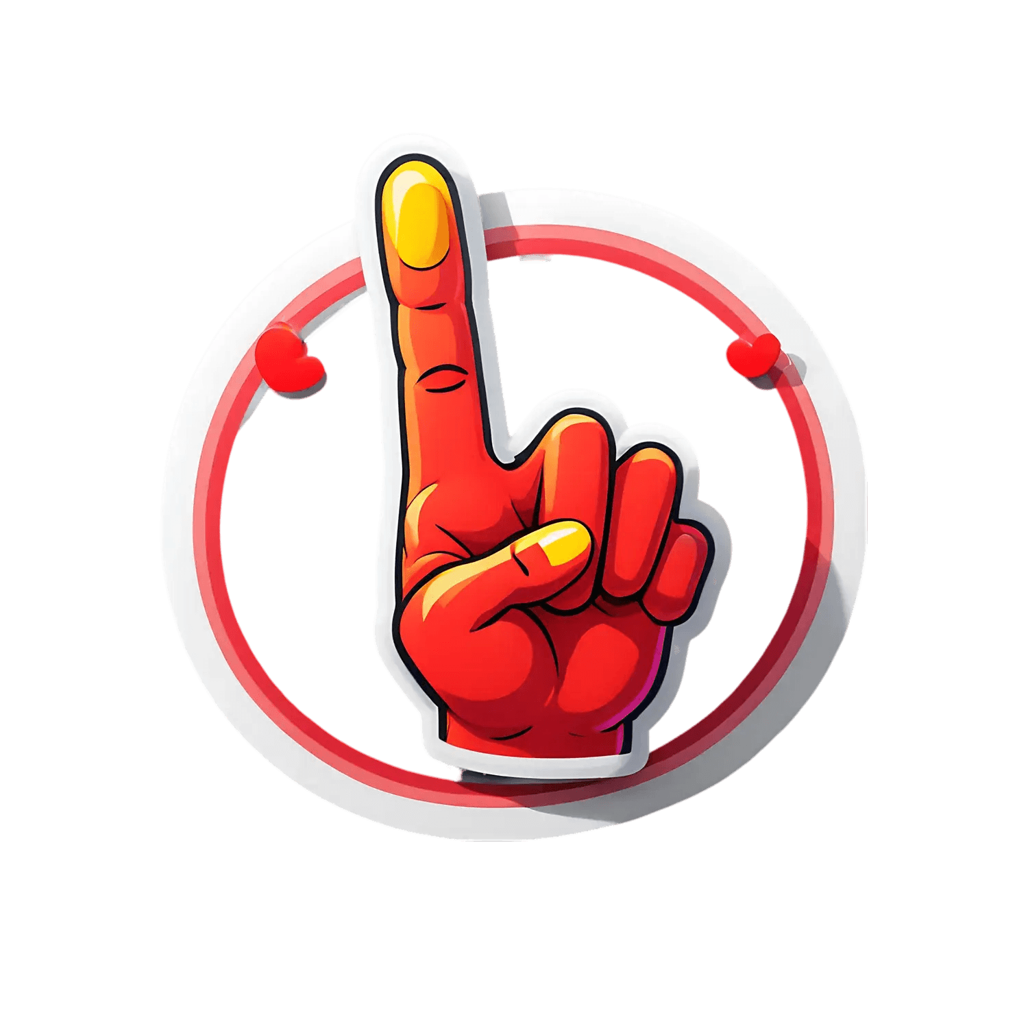 Foam Finger Gesture - Sticker - Heat Press Transfer