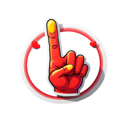 Foam Finger Gesture - Sticker - Heat Press Transfer
