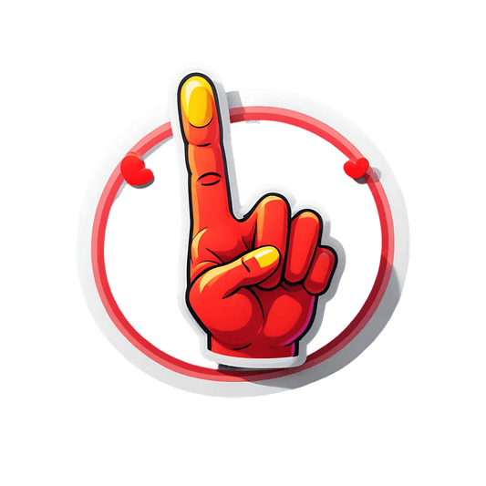 Foam Finger Gesture - Sticker - Heat Press Transfer