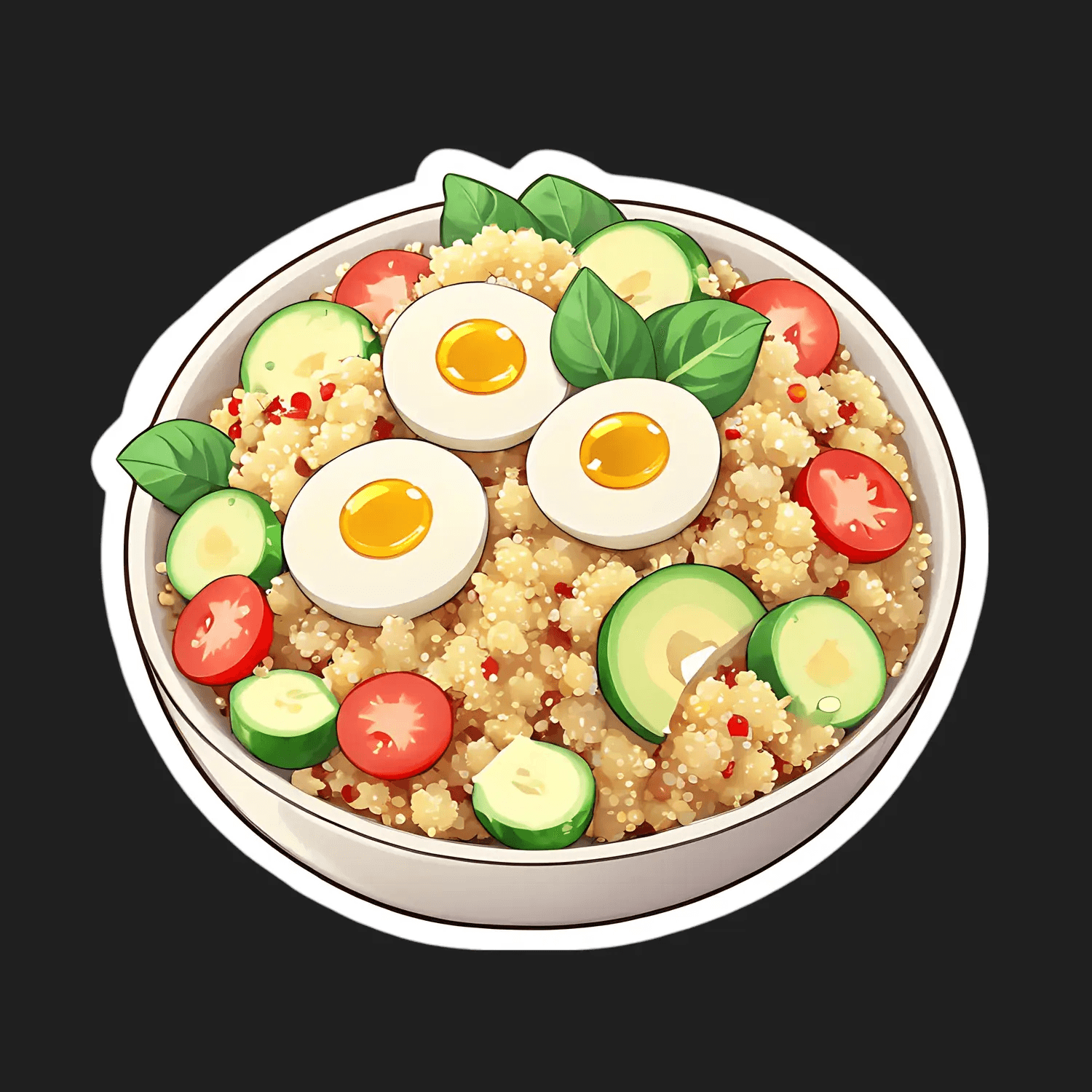 Food Bowl Salad - Sticker - Heat Press Transfer