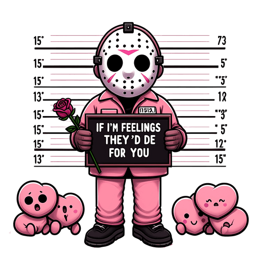 Friday The 13th Jason Hockey If I Feelings They'd De For You Valentine's Day Design - DTF Ready To Press - Heat Press Transfer