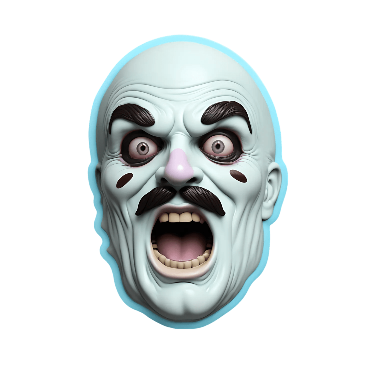 Fright Night Face - Creepy Sticker - Heat Press Transfer