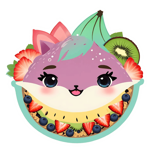 Fruit Fox Sticker - Cute Animal Design - Heat Press Transfer