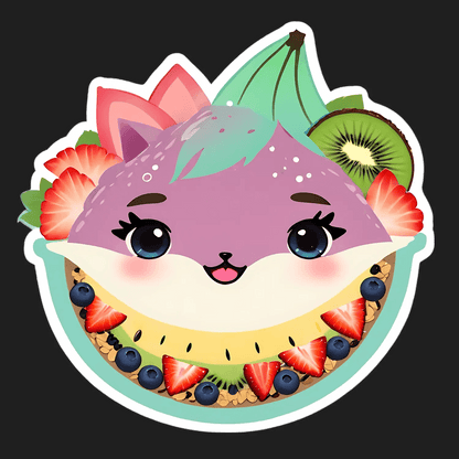 Fruit Fox Sticker - Cute Animal Design - Heat Press Transfer