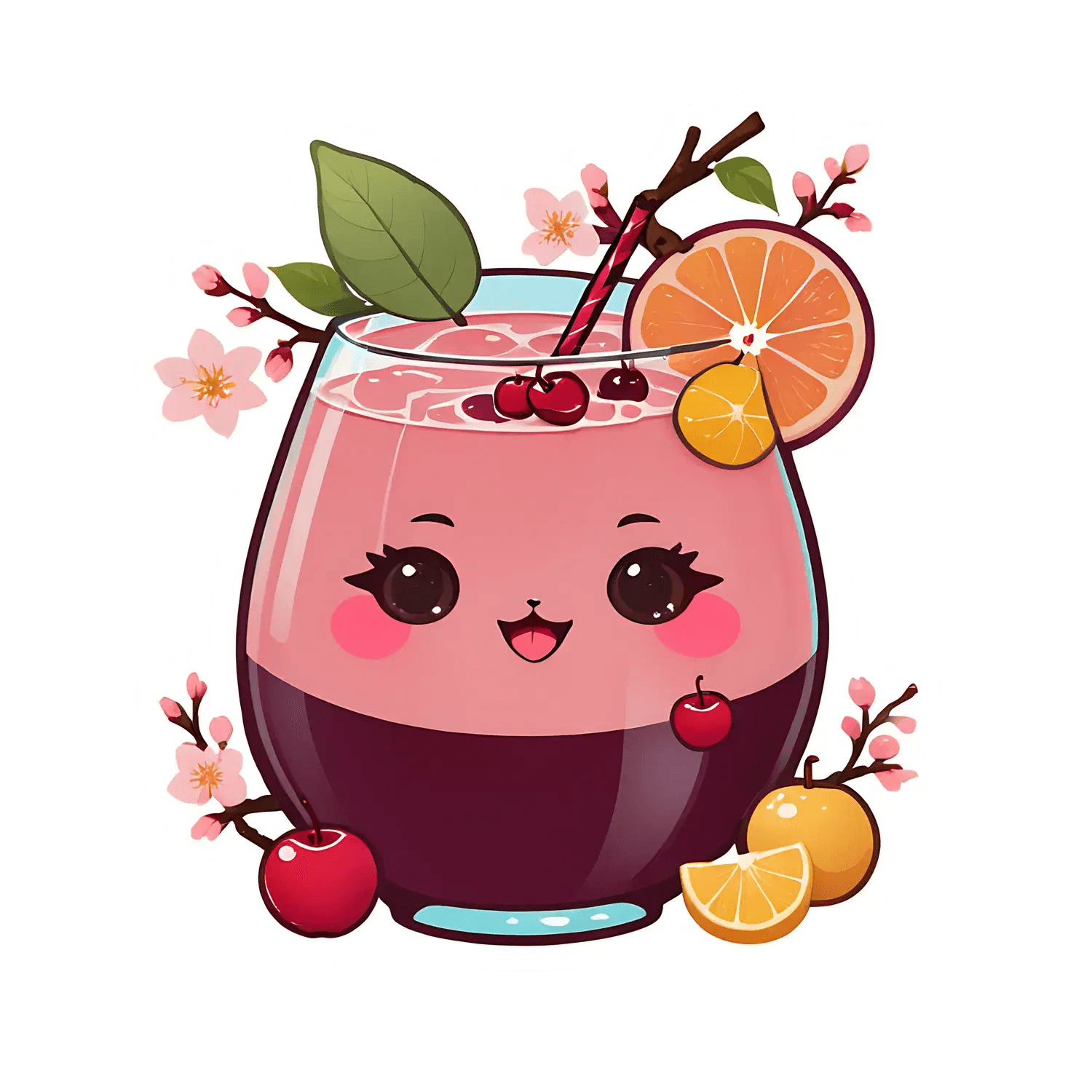 Fruit Punch Smile - UV DTF Sticker - Heat Press Transfer