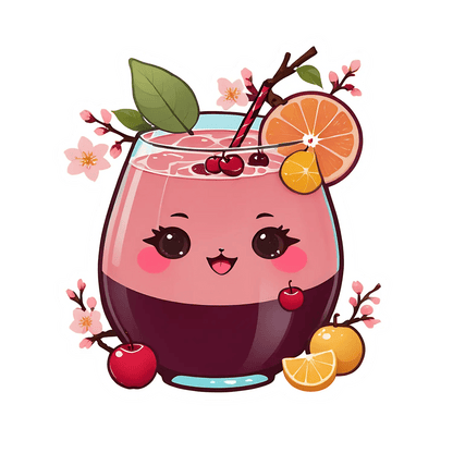 Fruit Punch Smile - UV DTF Sticker - Heat Press Transfer