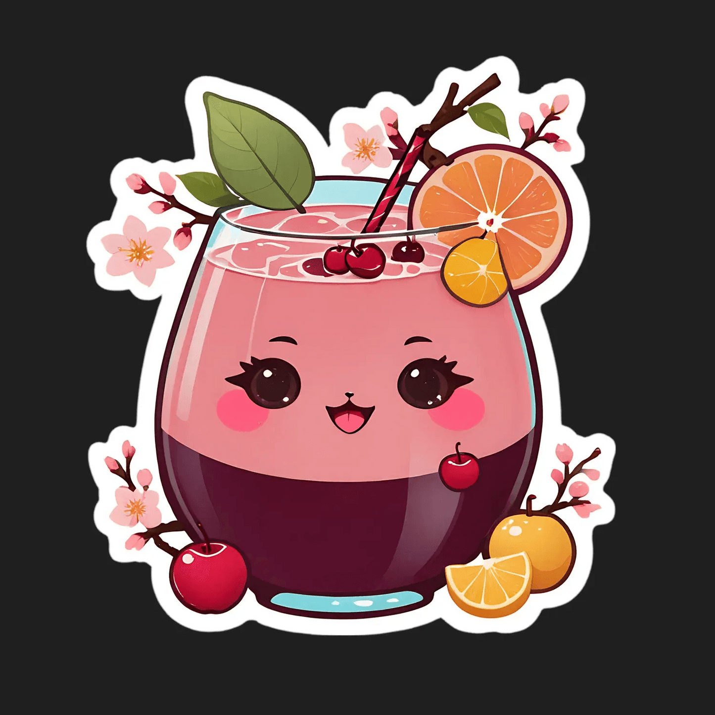 Fruit Punch Smile - UV DTF Sticker - Heat Press Transfer