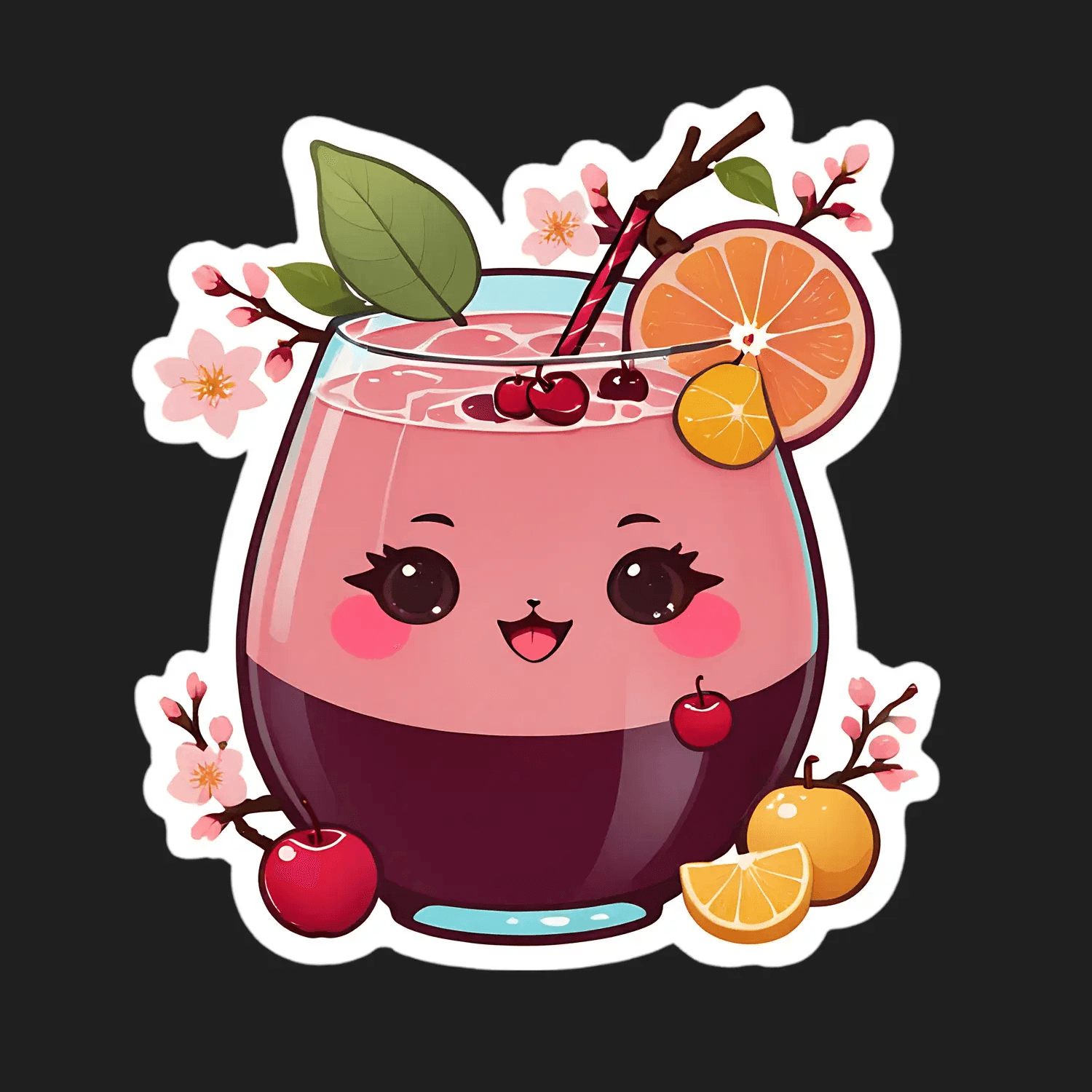 Fruit Punch Smile - UV DTF Sticker - Heat Press Transfer