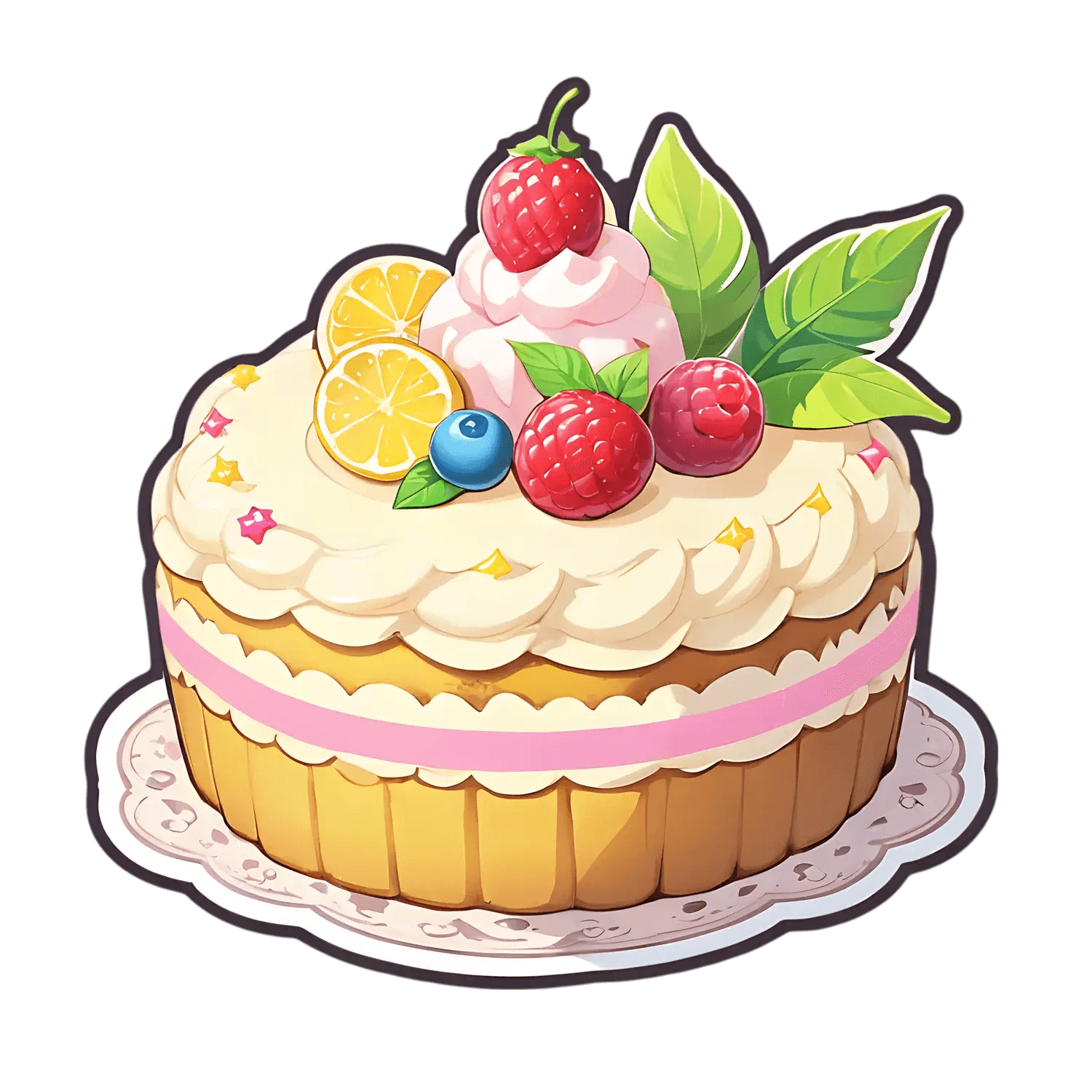 Fruity Dessert Cake - Sticker - Heat Press Transfer