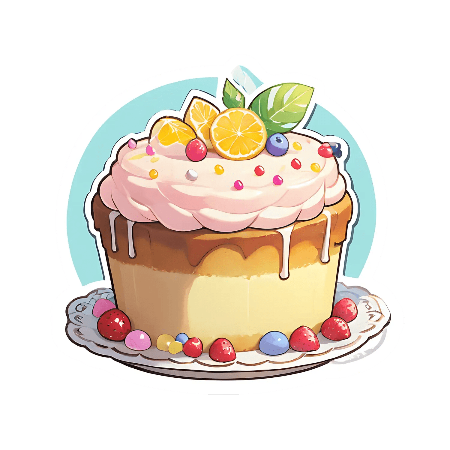 Fruity Dessert Cupcake - Sticker - Heat Press Transfer