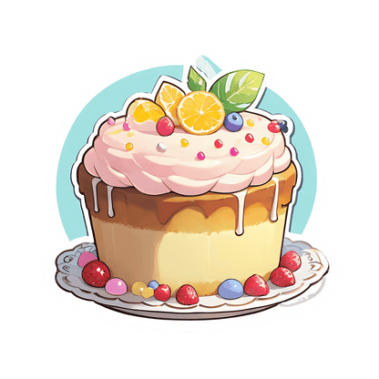 Fruity Dessert Cupcake - Sticker - Heat Press Transfer