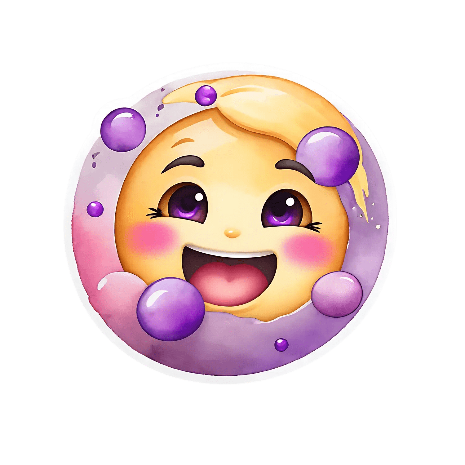 Fun Emoji Bubble Sticker - Colorful Expression - Heat Press Transfer