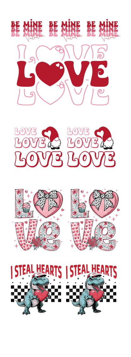 Fun & Festive: Valentine’s Day DTF Gang Sheet 22"x60" Premade DTF Gang Sheet - Heat Press Transfer