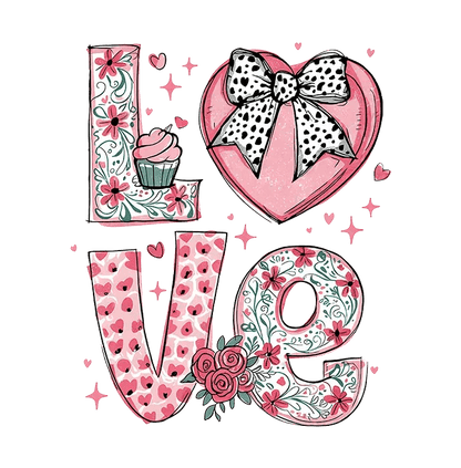 Fun & Festive: Valentine’s Day DTF Gang Sheet 22"x60" Premade DTF Gang Sheet - Heat Press Transfer