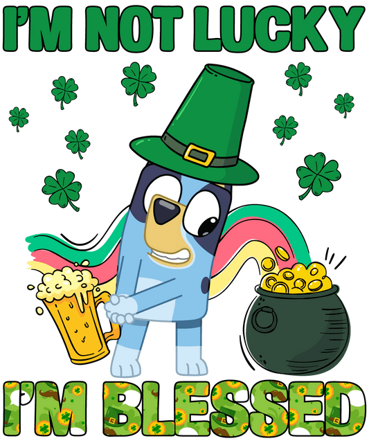 Funny Bluey St Pattys Day Design - DTF Ready To Press - Heat Press Transfer