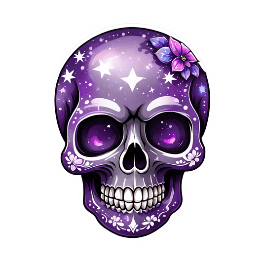Galactic Skull - Purple Sticker - Heat Press Transfer
