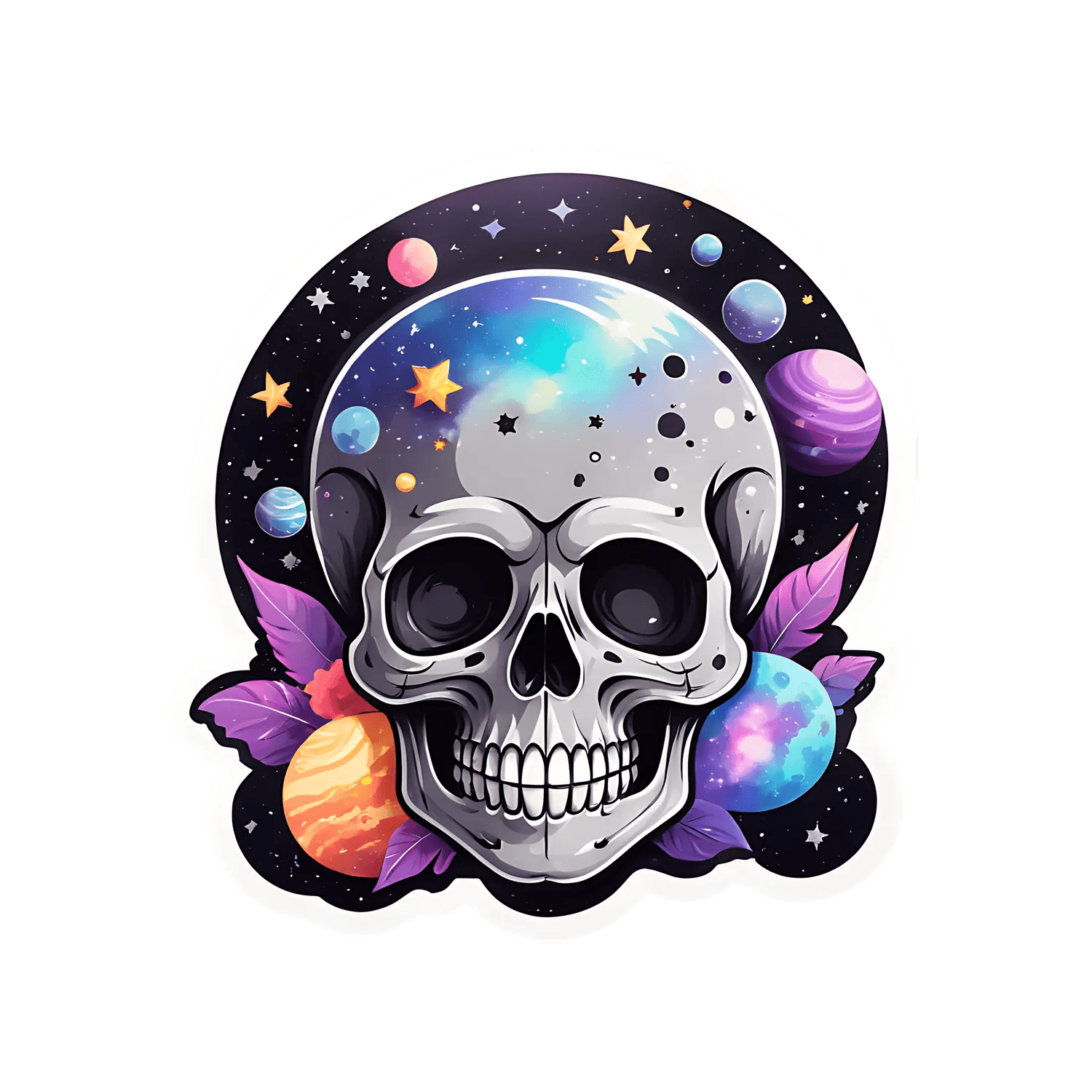 Galactic Skull - Space Sticker - Heat Press Transfer