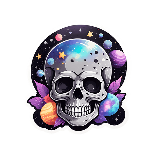 Galactic Skull - Space Sticker - Heat Press Transfer