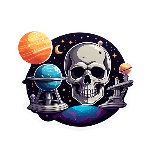 Galactic Skull - Space Themed Sticker - Heat Press Transfer